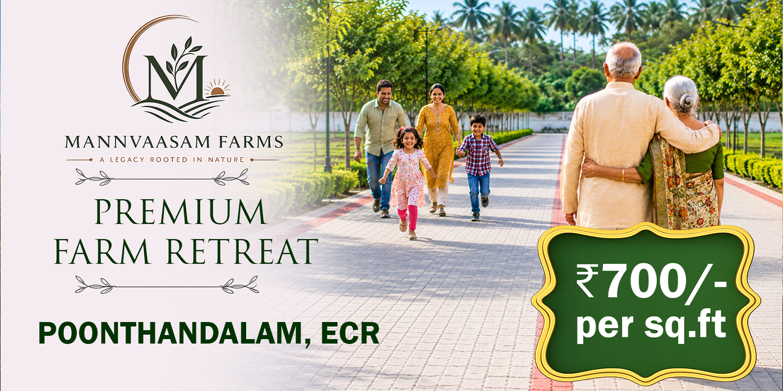 Mannvaasam Farms - Premium Farm Retreat at Poonthandalam ECR, 700 per sq.ft