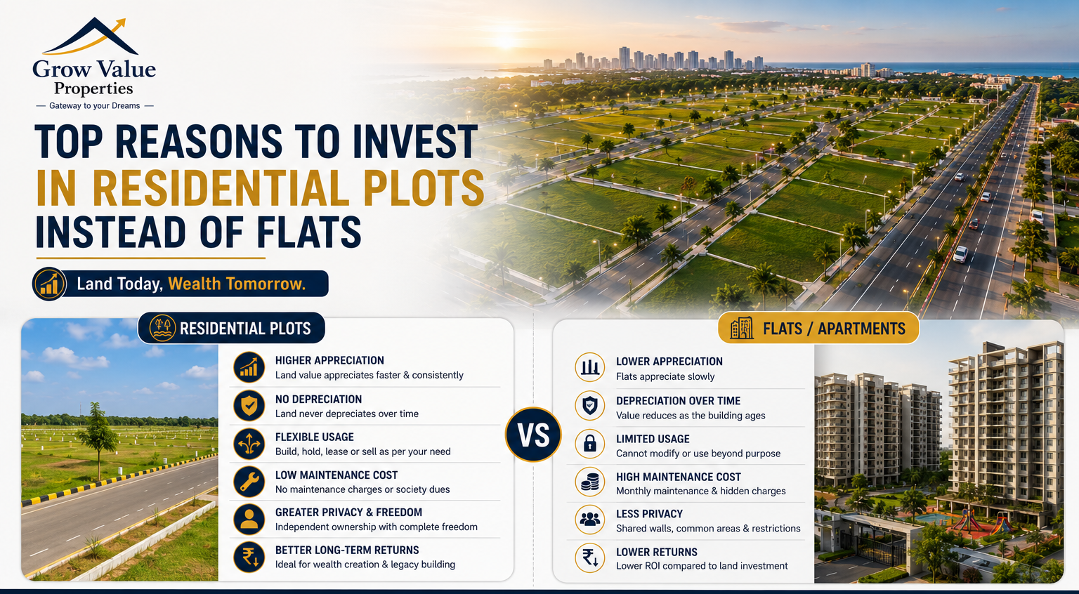 Top Reasons to Invest in Residential Plots Instead of Flats